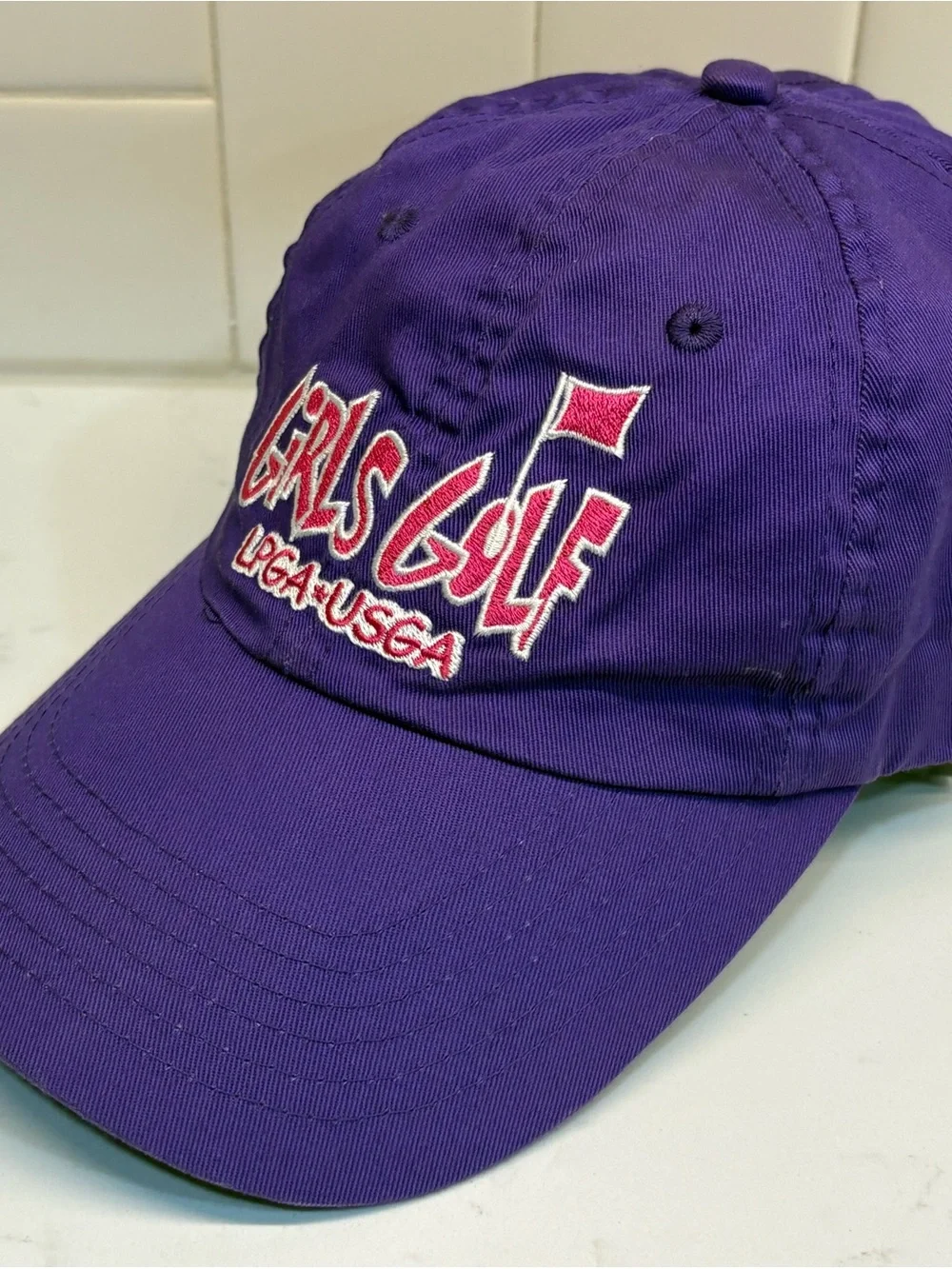 Girls Golf Hat Cap LPGA USGA Purple Adjustable Strapback Barker Gear Cotton